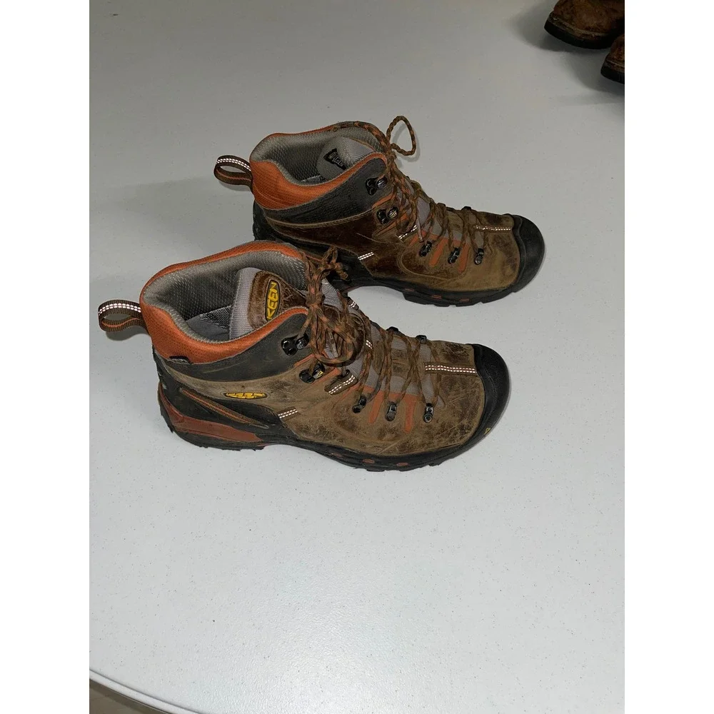 Keen Utility Mens 14D Brown Leather Waterproof EH Rated Hiking Boots 1009709D